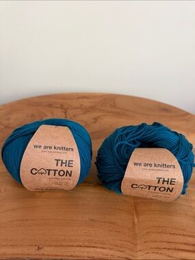 We Are Knitters 100% Pima Cotton Yarn Deep Blue Lot 2 100g / 3.5 oz Skeins